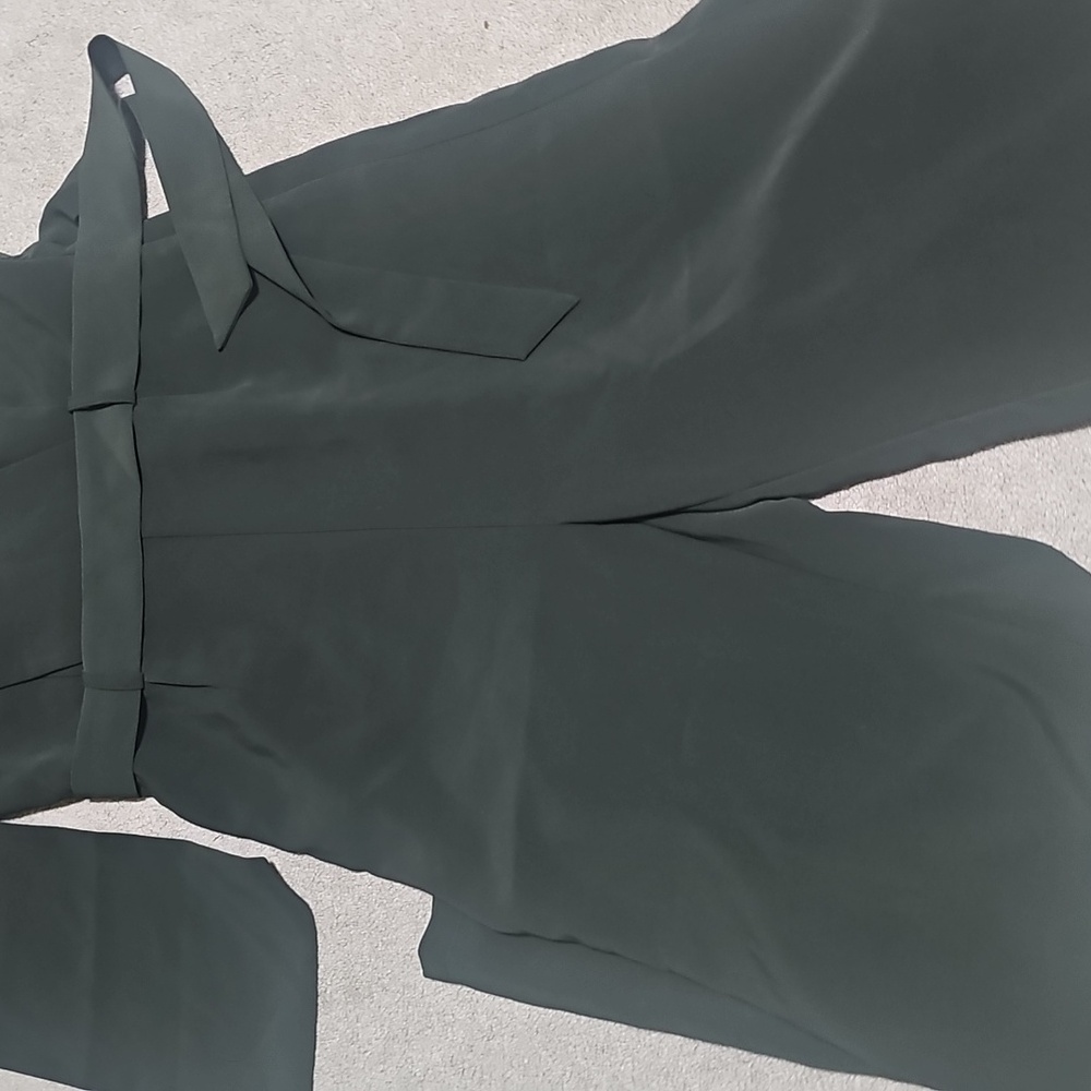Elegant Dark Green One-Shoulder Jumpsuit - Picture 7 of 11